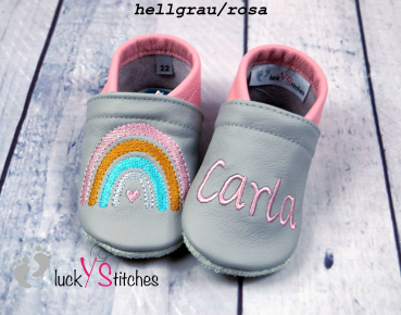 Lederpuschen Regenbogen Herz